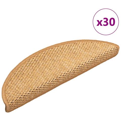 Tappeti Autoadesivi Scale Aspetto Sisal 30 pz 56x17x3 cm Sisal - Foto 1