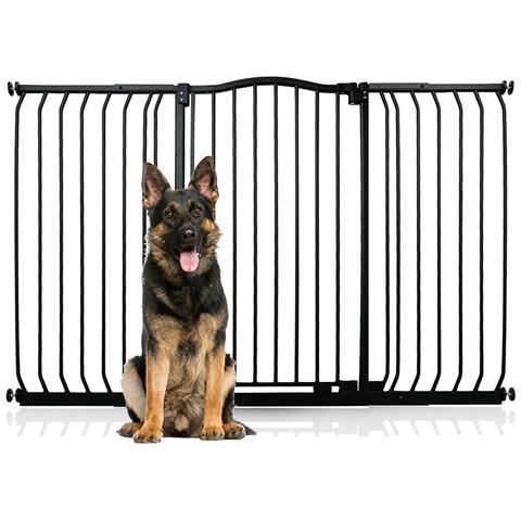 Bettacare Cancelletto Per Cani Extra Alto Con Parte Superiore Incurvata, 152cm - 161cm, Nero Opaco, Extra Alto Con 100cm Di Altezza - Foto 1
