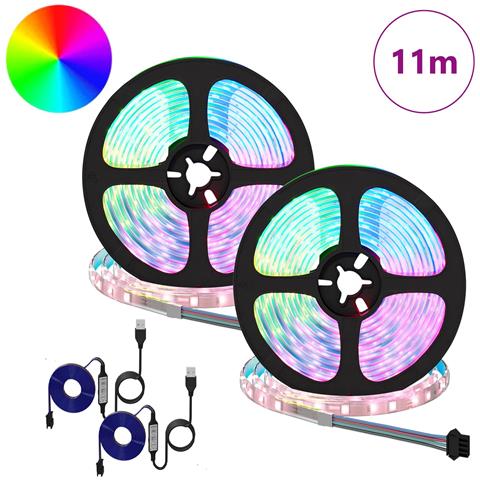 Striscia LED 2 pcs Nero e trasparente 5500 mm Rame e plastica - Foto 2