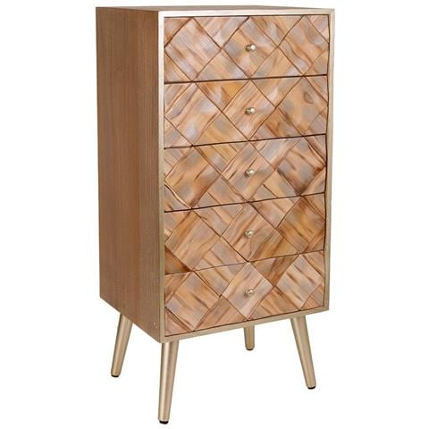 Cassettiera In Legno Marrone 44,5x34x93h - Foto 1