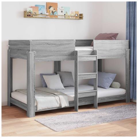 Letto a Castello per Bambini Grigio Sonoma 100 x 200 cm - Foto 2