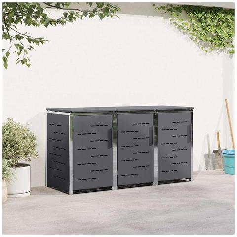 Stoccaggio contenitore a ruote Antracite 207 x 77,5 x 112,5 cm - Foto 2