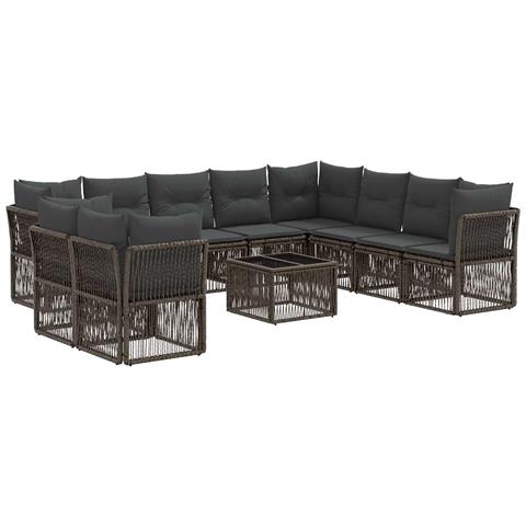 Set Divano da Giardino 11 pcs Grigio polyrattan - Foto 1