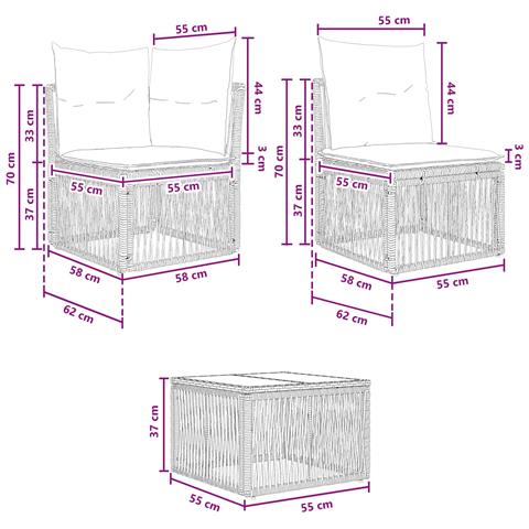 Set Divano da Giardino 11 pcs Grigio polyrattan - Foto 9