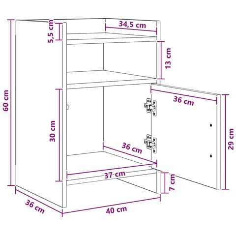 Comodini 2 pcs Rovere Sonoma 40 x 36 x 60 cm - Foto 8