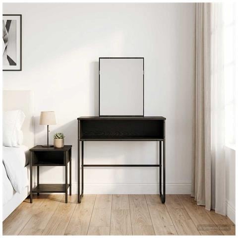 Tavolo da Trucco con lo scaffale Rovere Nero 81 x 40 x 131 cm - Foto 2
