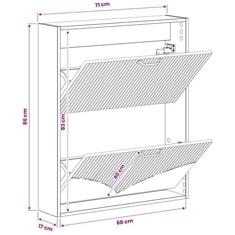 Mobiletto per Scarpe da Muro HOORN 71 x 17 x 86 cm - Foto 9