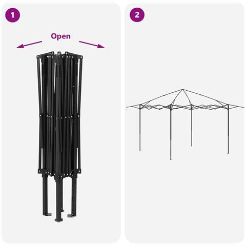 Gazebo con 4 Pareti Laterali 4 x 4 m Crema e Antracite - Foto 9