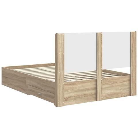 Struttura del letto con stoccaggio e testata Rovere Sonoma - Foto 2