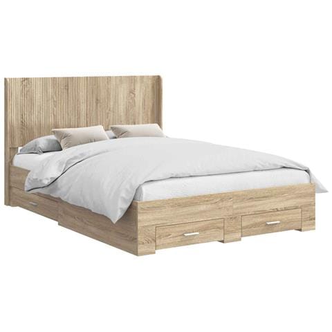 Struttura del letto con stoccaggio e testata Rovere Sonoma - Foto 1