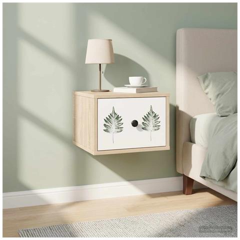 Mobiletto da comodino a parete HANAU 2 pz Rovere Sonoma - Foto 2