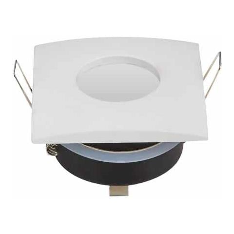 Porta Faretti Led Gu10 Incasso Ip54 Fisso In Acciaio Quadrato Bianco Vt-787 3615 - Foto 2