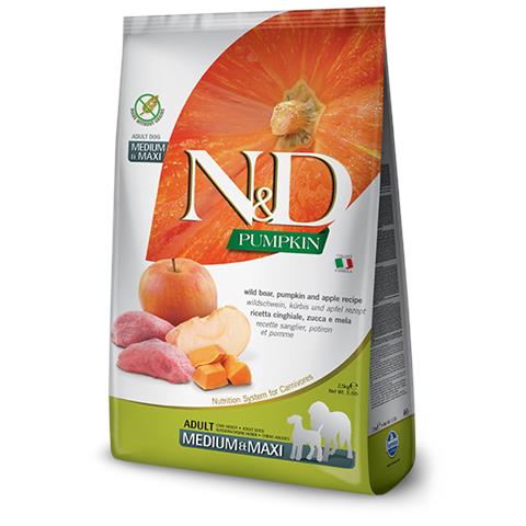 N&d Grain Free Pumpkin Adult Medium / maxi Cinghiale E Mela: 12 Kg - Foto 2