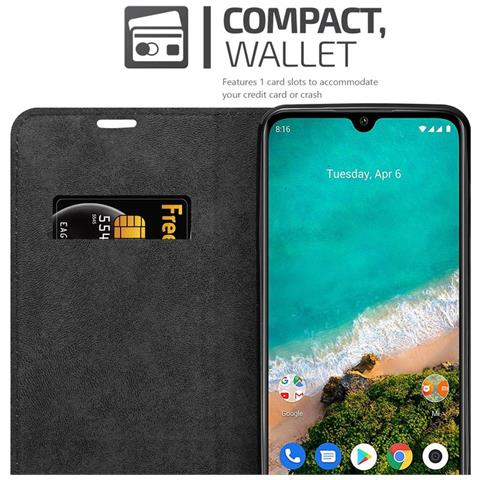 Custodia Compatibile Con Xiaomi Mi Cc9 In Rosso Mela - Coperchio Protettiva Con Chiusura Magnetica, Funzione Stand E Tasca Per Le Carte - Foto 2