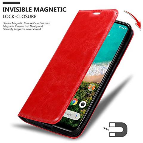 Custodia Compatibile Con Xiaomi Mi Cc9 In Rosso Mela - Coperchio Protettiva Con Chiusura Magnetica, Funzione Stand E Tasca Per Le Carte - Foto 8