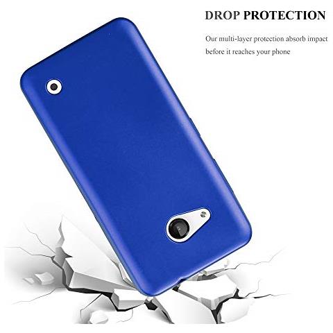 Custodia Compatibile Con Nokia Lumia 550 In Blu Metallico - Coperchio Protettivo In Silicone Tpu Flessibile - Foto 2