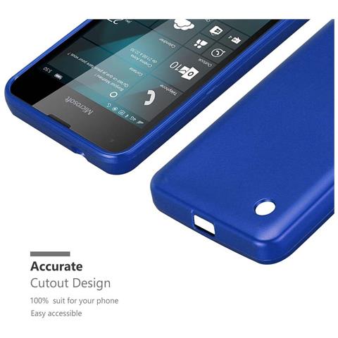 Custodia Compatibile Con Nokia Lumia 550 In Blu Metallico - Coperchio Protettivo In Silicone Tpu Flessibile - Foto 8