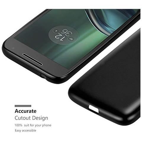 Custodia Compatibile Con Motorola Moto G4 Play In Nero Metallico - Coperchio Protettivo In Silicone Tpu Flessibile - Foto 2