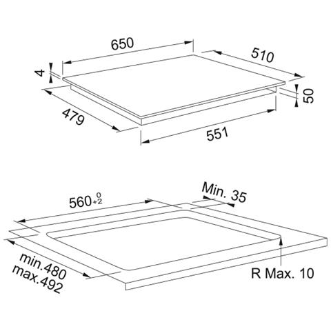 Piano Cottura FSM 654 Induzione 4 Zone Cottura da 65 cm Colore Nero - Foto 2