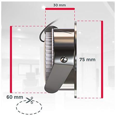 Set Di 3 Led Ip44 Rated Faretti Da Incasso Bagno Con 3x Incassati 5w Led Module Nichel Spazzolato Round Extra Piatto - Foto 2