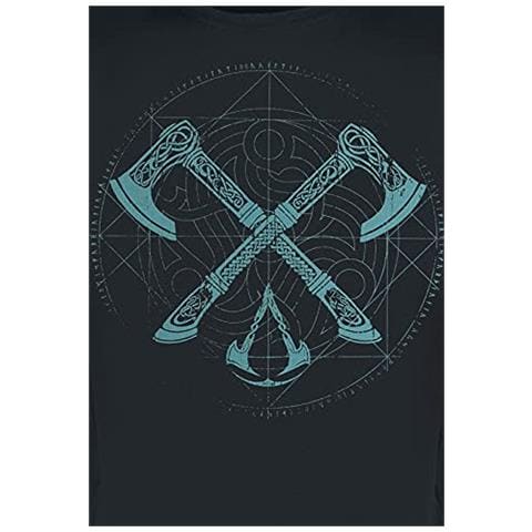 Valhalla - Axes Uomo T-shirt Nero M 100% Cotone Regular - Foto 2