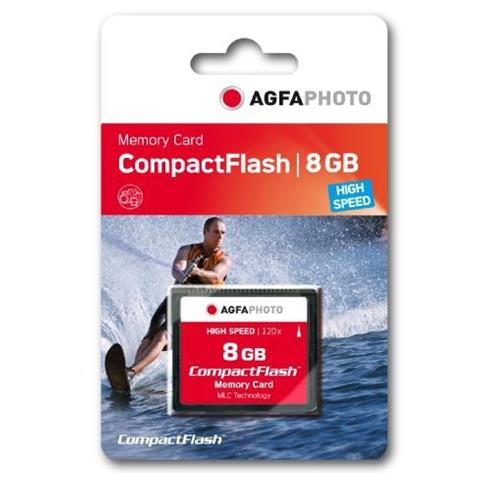 Compact Flash, 8GB, 8 GB, CompactFlash (CF) , 100000 CICLI PER SETTORE LOGICO, Nero, 4,28 cm, 3,3 mm (0.13")  - Foto 1