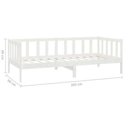 Divano Letto Con Materasso 90x200 Cm Bianco In Massello Di Pino - Foto 9