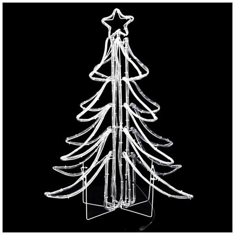 Figura Albero Natale Pieghevole con LED Bianco Caldo 87x87x93cm - Foto 2