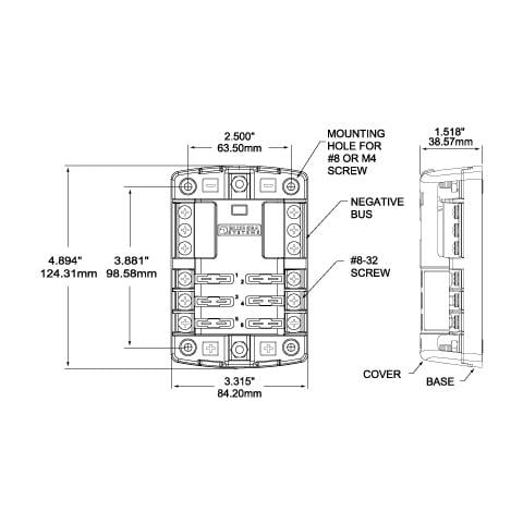 Pannello Porta Fusibili St Bladein Policarbonato Rinforzato, Per Fusibili Ato /atc. Barre Econtatti In Rame Argentato. Barra Di Distribuzione Polo Negativoinclusa. Copertura Isolata. - Foto 3