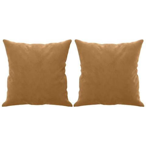 Cuscini Decorativi 2 Pz Marrone 40x40 Cm In Velluto - Foto 1