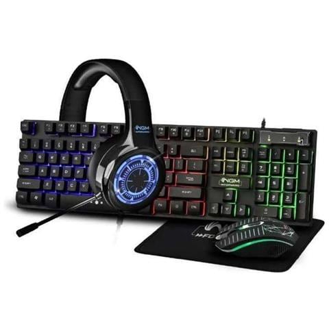 Kit Gaming 4in1 GK01HK Tastiera Retroilluminata Cuffia da Gioco Mouse e Mousepad RGB - Foto 1