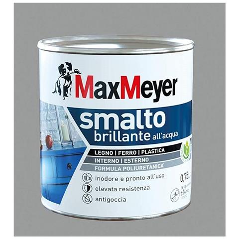 Smalto Brillante Ad Acqua Colore Grigio Pietra 0,75 L - Foto 1