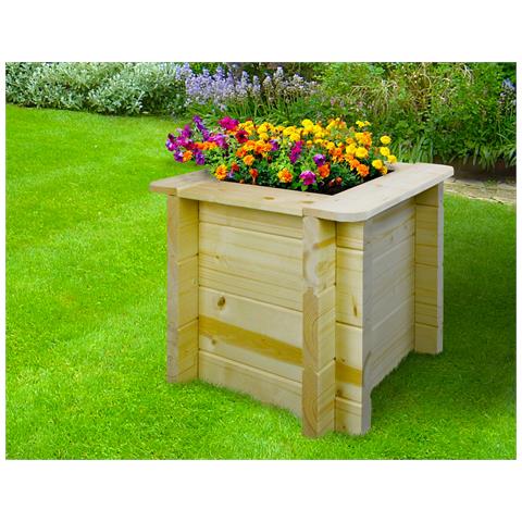 L’aiuola Di Giardino Sopraelevata In Legno - 38x38x35 Cm - Legno Di Pino /abete Solido Di 28 Mm - M610 - Foto 3
