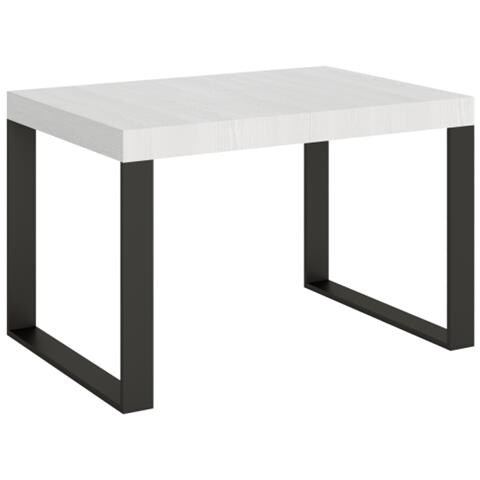 Tavolo Allungabile 90x130/234 Cm Tecno Telaio Antracite - Bianco Frassino - Foto 1