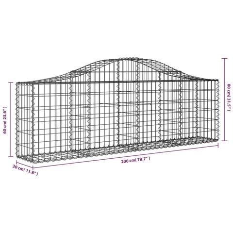 Cesto Gabbione Ad Arco 200x30x60/80 Cm Ferro Zincato - Foto 4