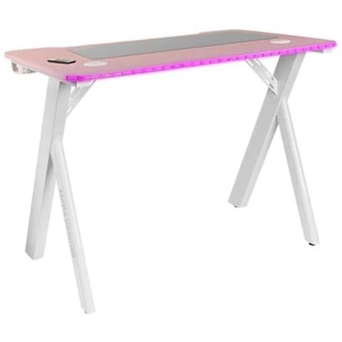Scrivania Mars Gaming Mgd100rgbp Bianco Rosa Acciaio 100 X 60 Cm - Foto 1