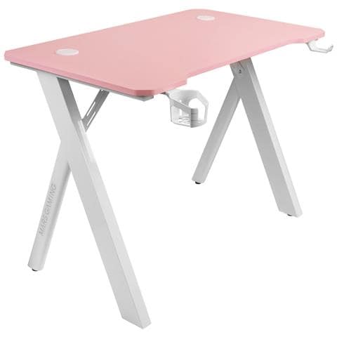 Scrivania Mars Gaming Mgd100rgbp Bianco Rosa Acciaio 100 X 60 Cm - Foto 5