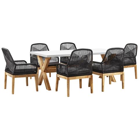 Set Da Giardino Tavolo E 6 Sedie Bianco Con Nero Olbia - Foto 7