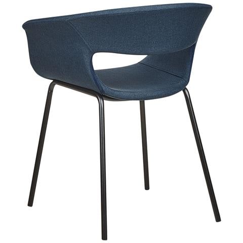 Set Di 2 Sedie Da Pranzo Tessuto Blu Scuro Elma - Foto 8