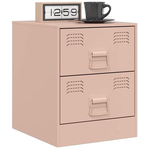 Comodini 2 Pz Rosa 34,5x39x44 Cm In Acciaio - Foto 2