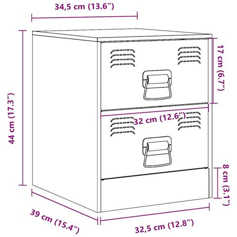 Comodini 2 Pz Rosa 34,5x39x44 Cm In Acciaio - Foto 10