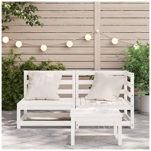 Divano da Giardino a 2 Posti in Legno Massello di Pino Bianco - Foto 2