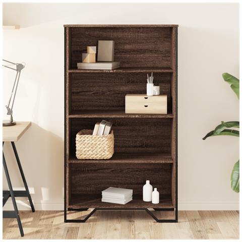 Libreria Rovere Marrone 80x31x137,5 Cm In Legno Multistrato - Foto 3