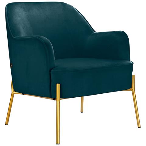 Runa Sedia D'accento Imbottita In Velluto Petrolio - Foto 1