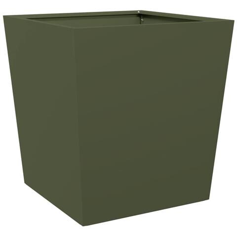Fioriera da Giardino Verde Oliva 50x50x50 cm in Acciaio - Foto 1