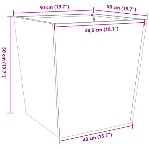 Fioriera da Giardino Verde Oliva 50x50x50 cm in Acciaio - Foto 10