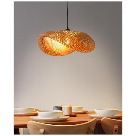 Lampadario Balha Legno Di Bambù Naturale - Foto 1