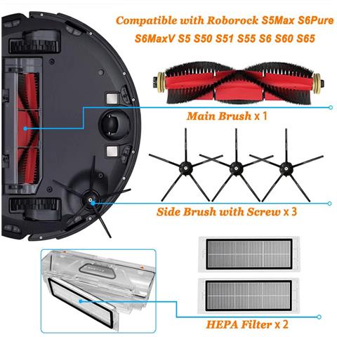 Accessori 8 Parti Xiaomi Roborock S5 Max /s50/s51/s55/s5/s60/s65/s6/s6 Pure /s6 Maxv - Foto 2