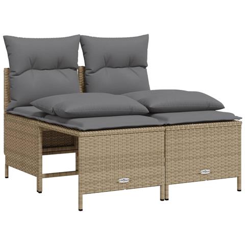 Set Divano da Giardino 4 pz con Cuscini Beige in Polyrattan - Foto 1