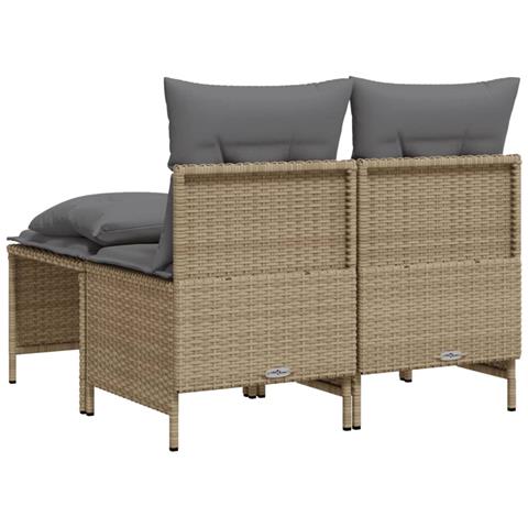 Set Divano da Giardino 4 pz con Cuscini Beige in Polyrattan - Foto 8